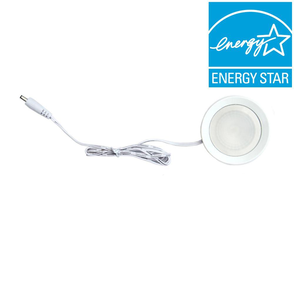 Commercial Electric 1 Light Metal White Led Puck 2136 Wh The Commercial Electric 1 Light Metal White Led Puck
