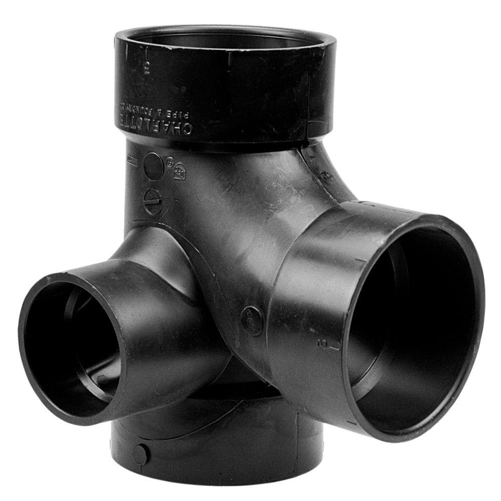 3 inch x 3 inch x 3 inch x 2 inch ABS DWV Sanitary Tee