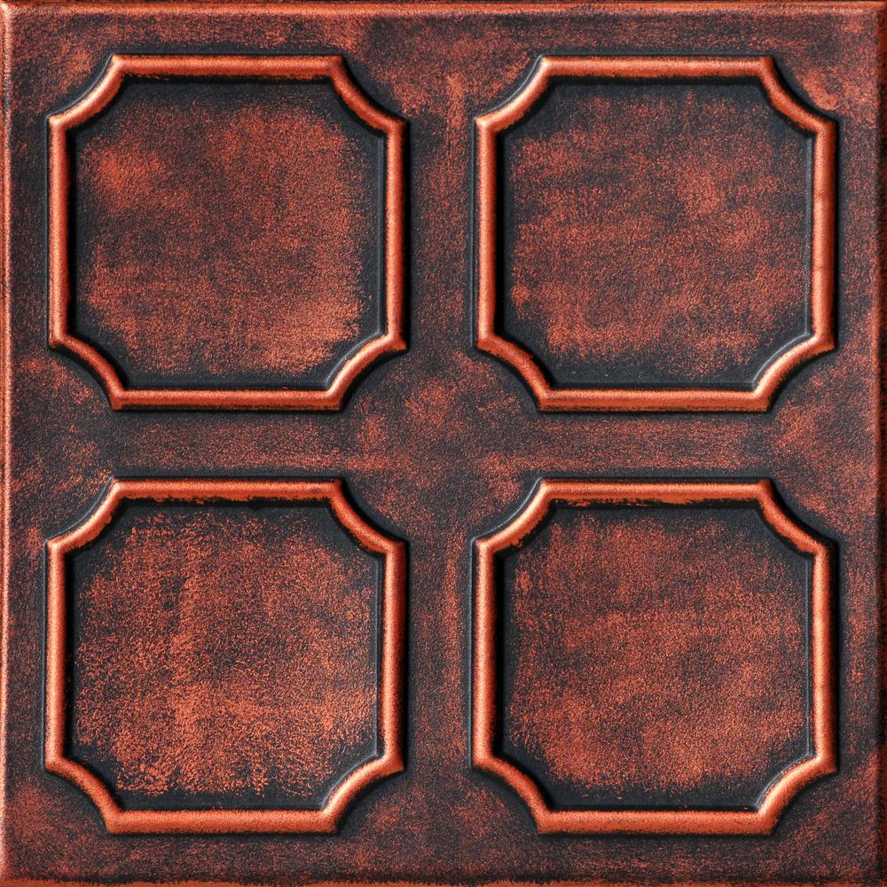 Bostonian 1 6 Ft X 1 6 Ft Foam Glue Up Ceiling Tile In Black Copper