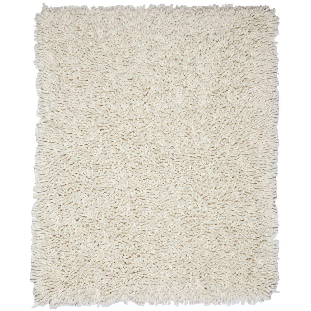 Anji Mountain Ivory White 4 ft. x 6 ft. Silky Shag Area RugAMB0651