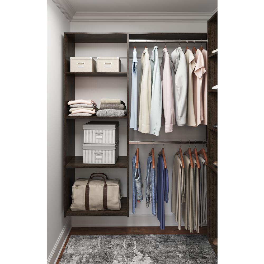 Closet Evolution 14 in. D x 60.625 in. W x 72 in. H Espresso Wood ...