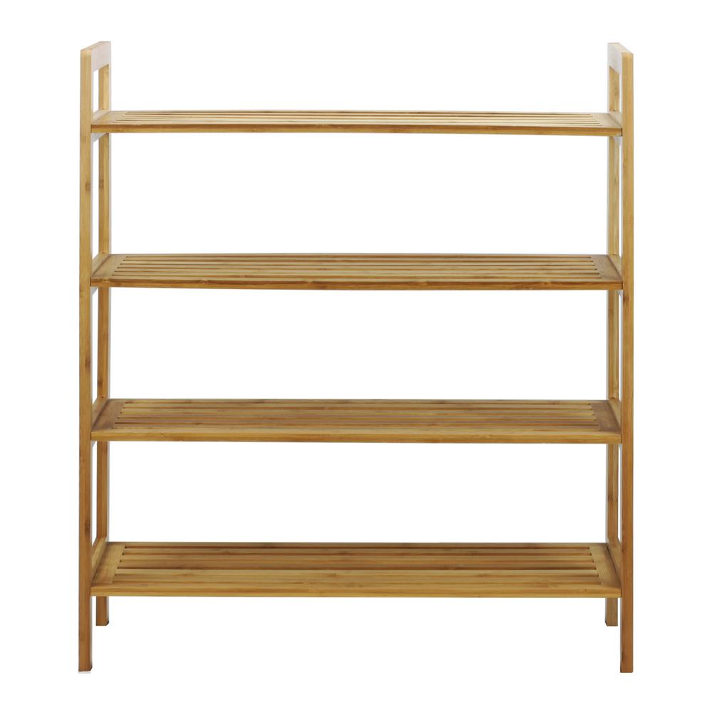 Furinno Pine Solid Wood Espresso Color 3 Shelf Multipurpose Rack With Stool Fncj 33019ex The Home Depot