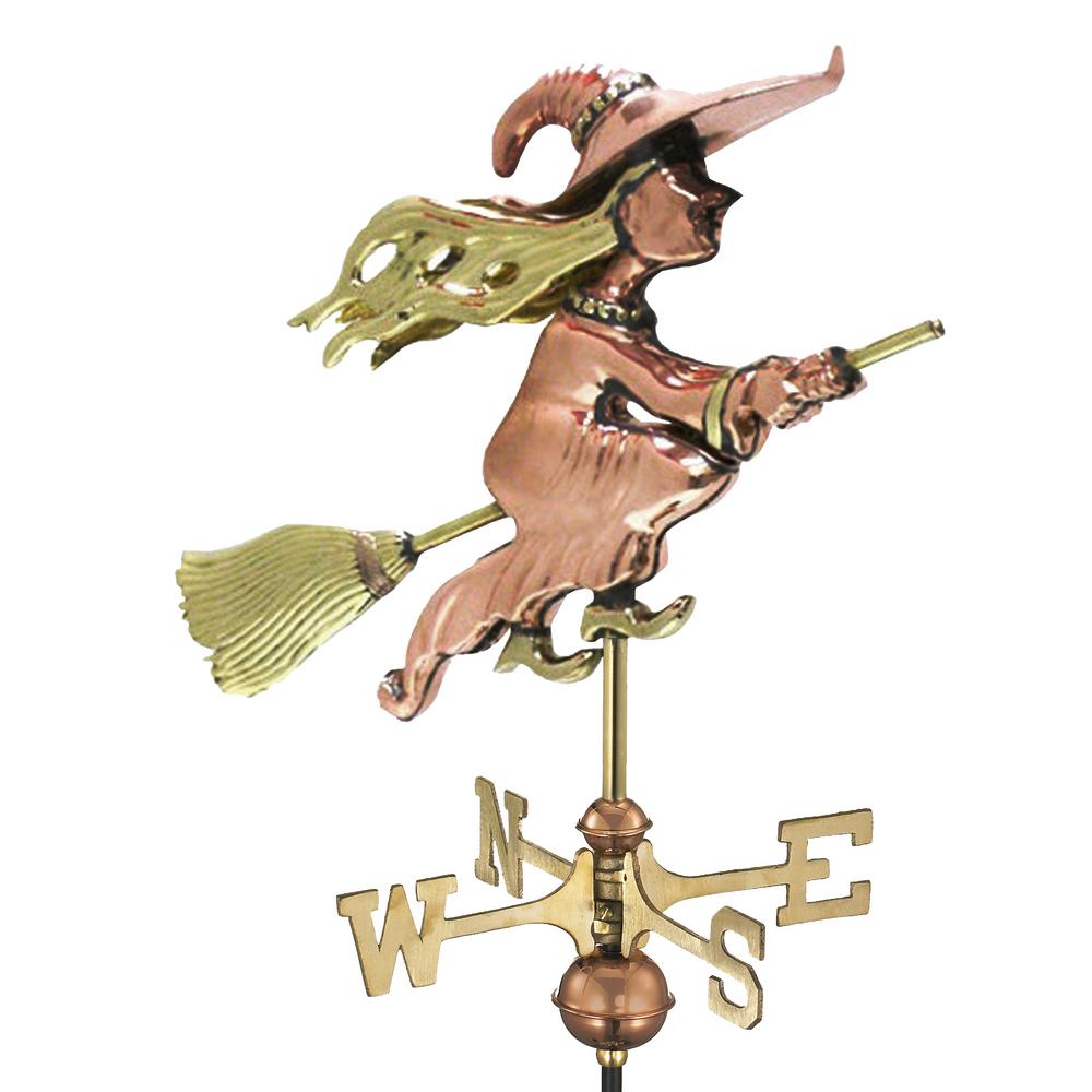 Good Directions Witch Cottage Weathervane Pure Copper with Roof Mount