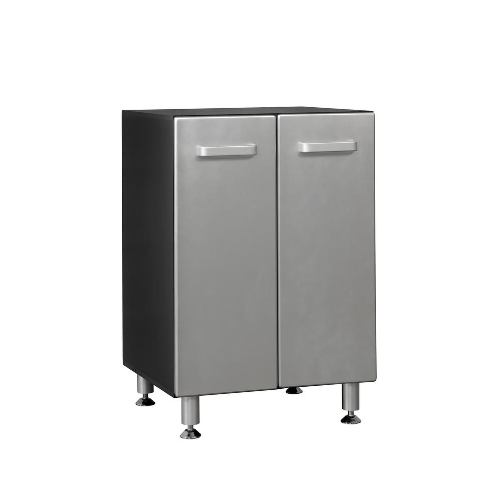 Tuff Stor Metallic Series 35 In H X 24 In W X 21 In D 2 Door Base Cabinet For Garage 1 24202 The Home Depot