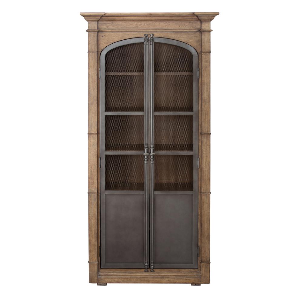 Homefare Homefare Metal Door Light Oak Display Cabinet D192 009 The Home Depot