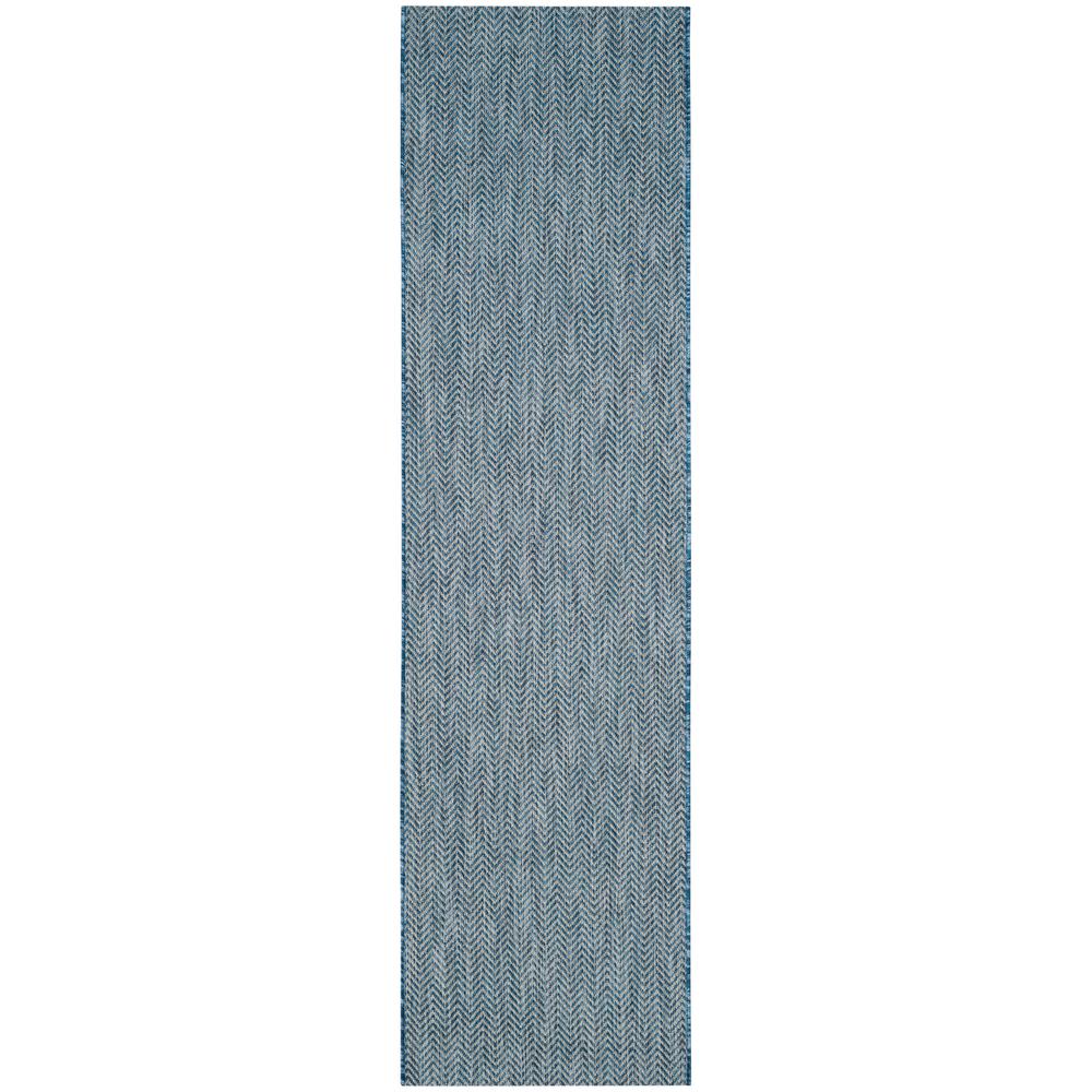 Safavieh Courtyard Navy/Gray 2 ft. 3 in. x 8 ft. Indoor/Outdoor Runner