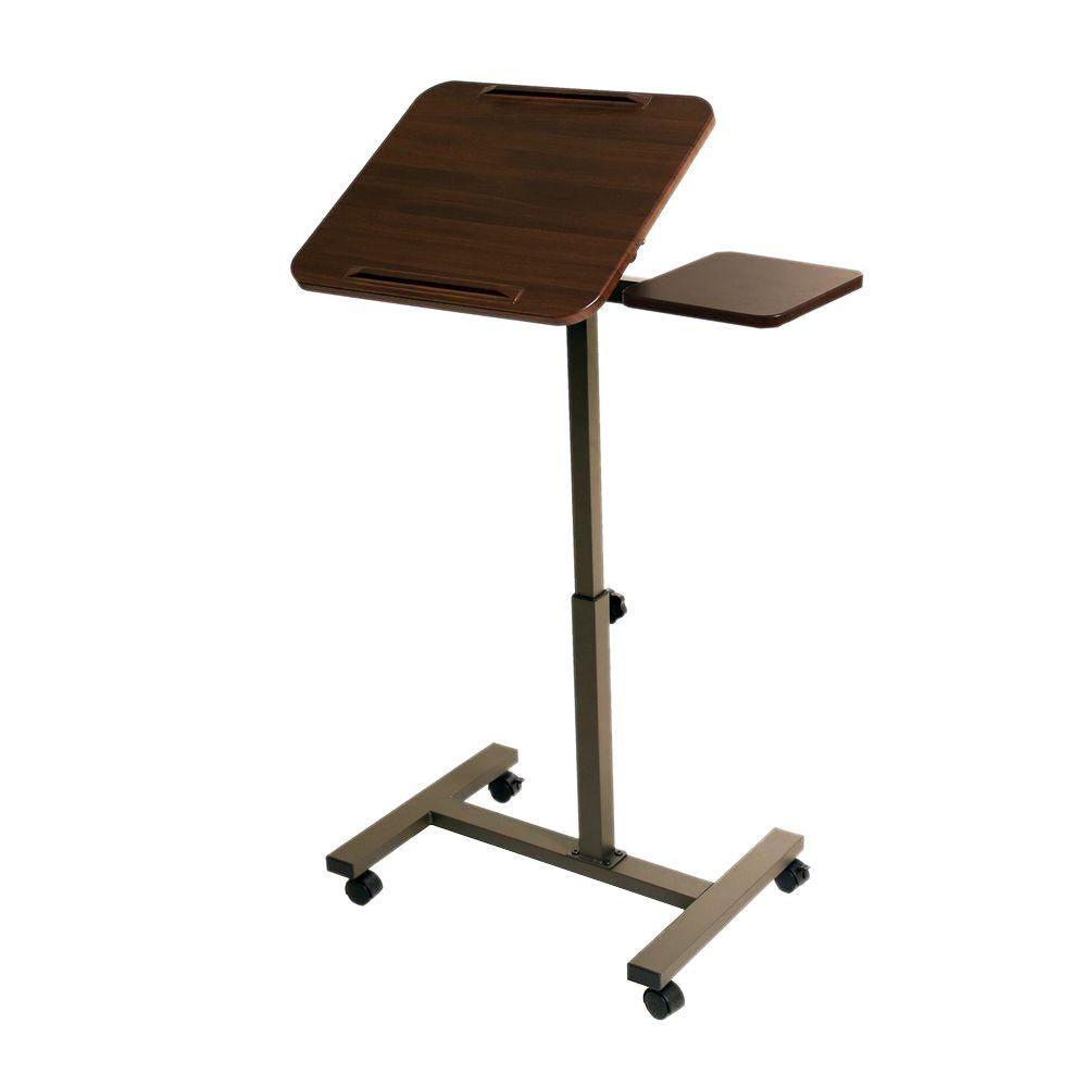 Seville Classics Airlift Walnut Tilting Laptop Computer Desk