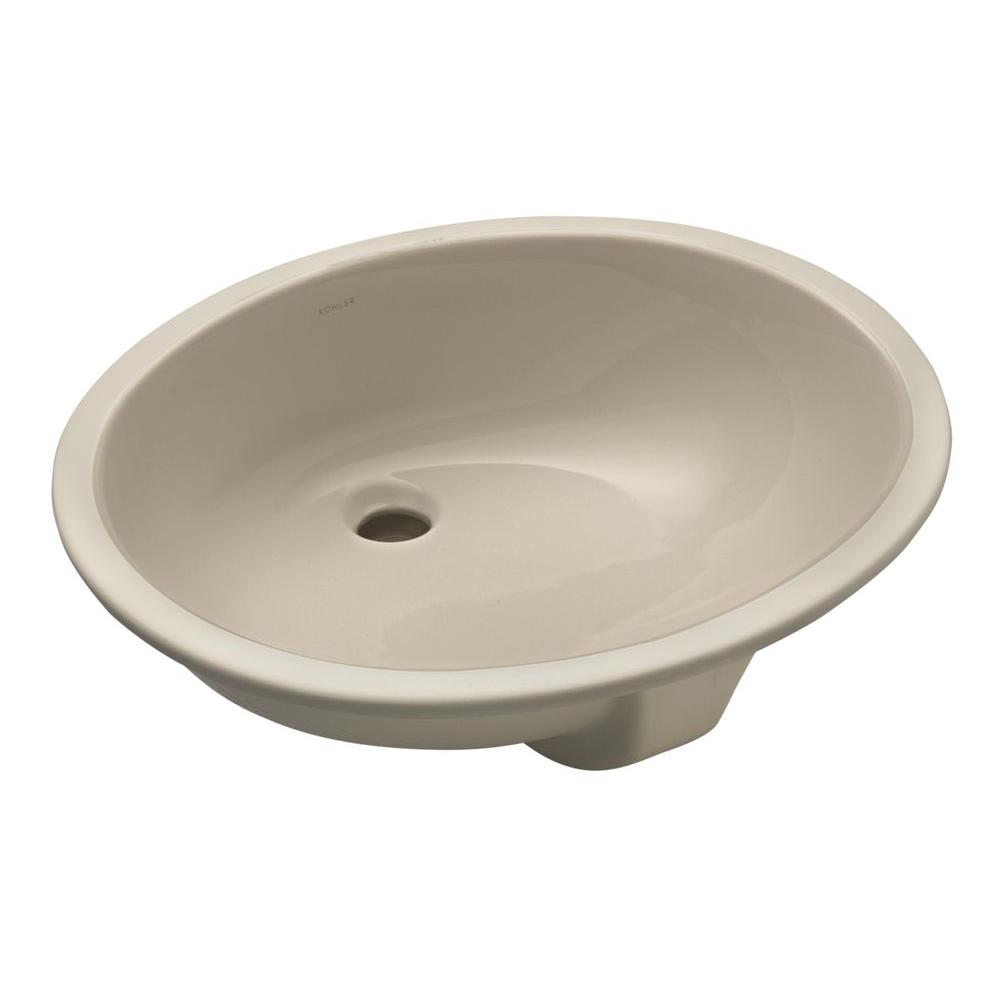 KOHLER Caxton Vitreous China Undermount Bathroom Sink With Glazed ...