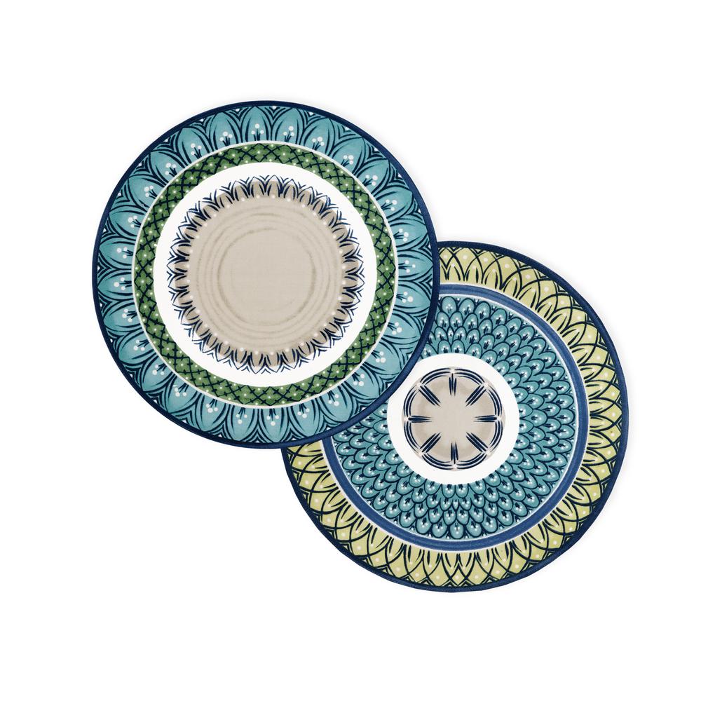 Ca Blu 15 In Round Multi Color Print Placemats Set Of 4