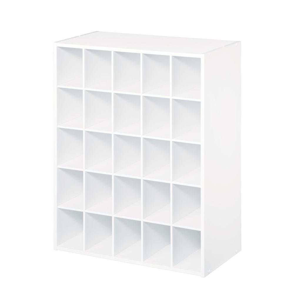 24 In W X 32 In H White Stackable 25 Cube Organizer