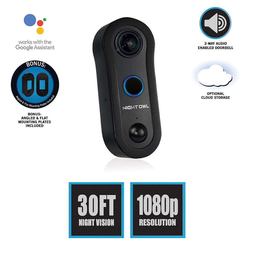 night owl 1080p smart doorbell camera