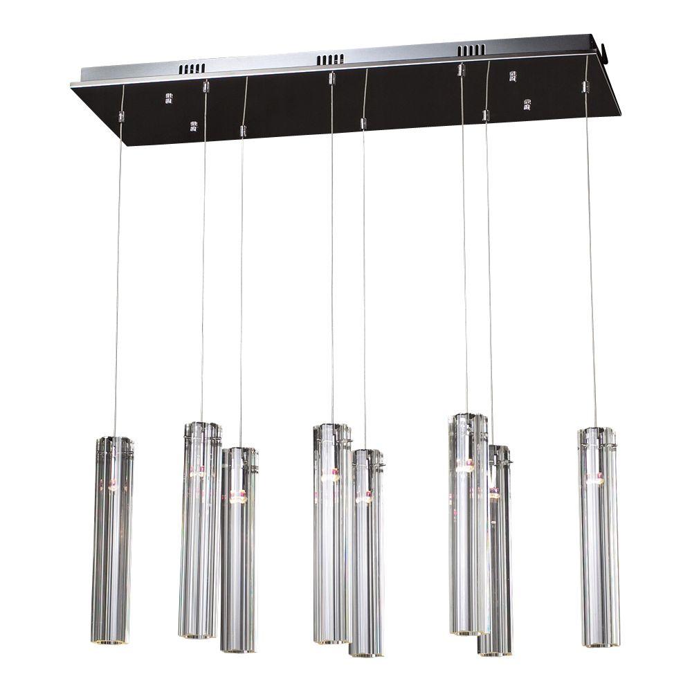 PLC Lighting 8-Light Polished Chrome Chandelier with Clear Glass Shade ...