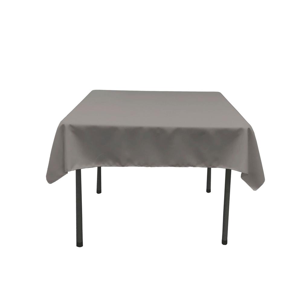 La Linen 58 In X Dark Gray Polyester Poplin Square Dark Gray Polyester Poplin Square Tablecloth