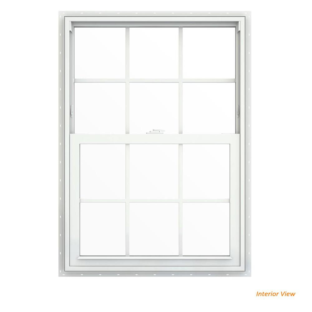 JELD-WEN 29.5 in. x 41.5 in. V-2500 Series White Vinyl Single Hung ...