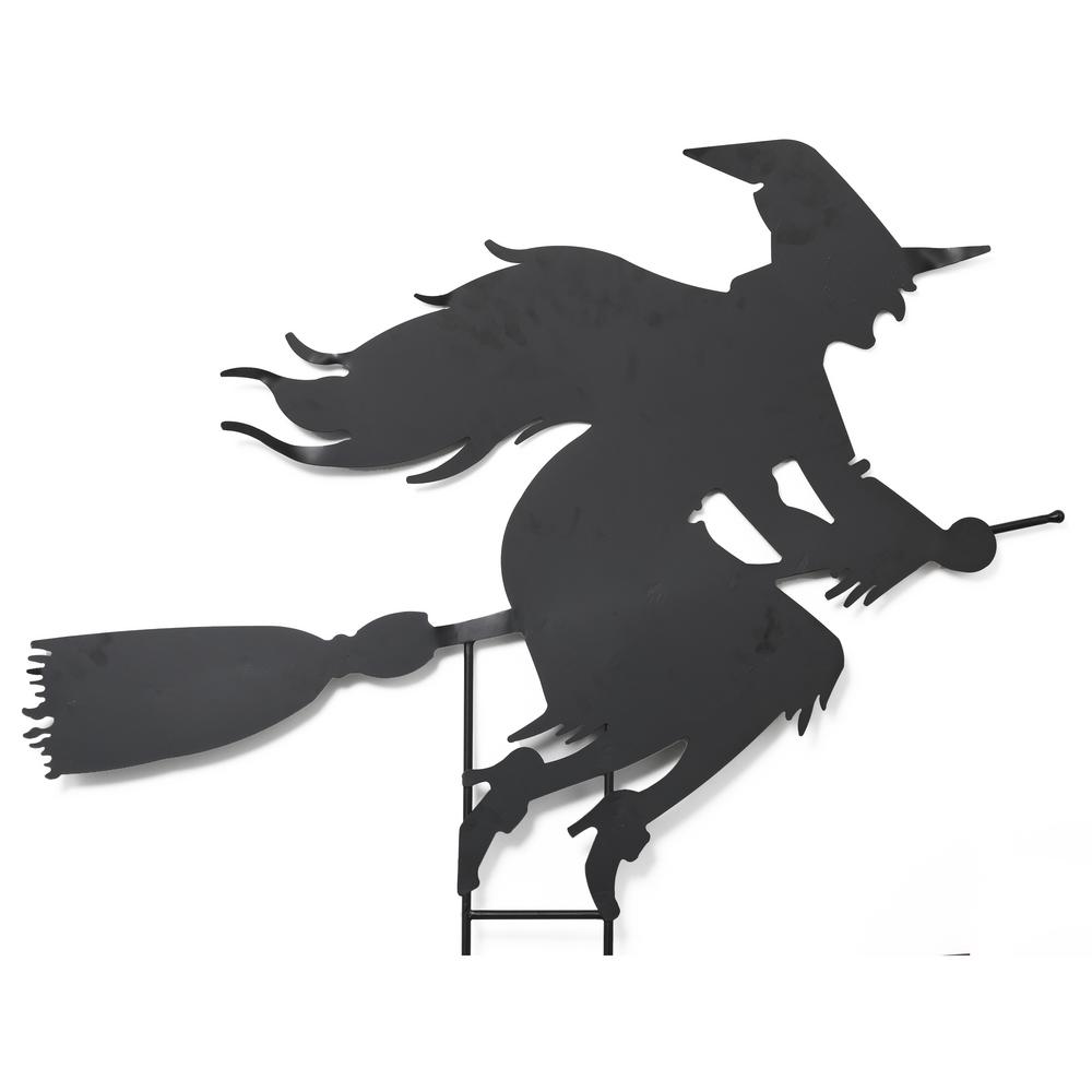 Gerson 45 in. L Metal Witch on Broom Silhouette Yard Decoration ...