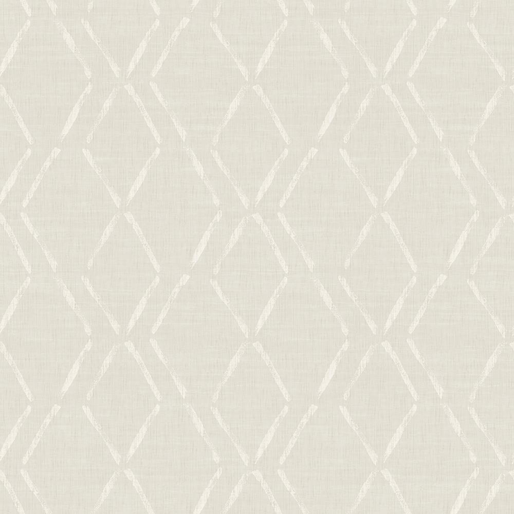 Chesapeake 56.4 sq. ft. Tapa Beige Trellis Wallpaper 3118-12651 - The ...