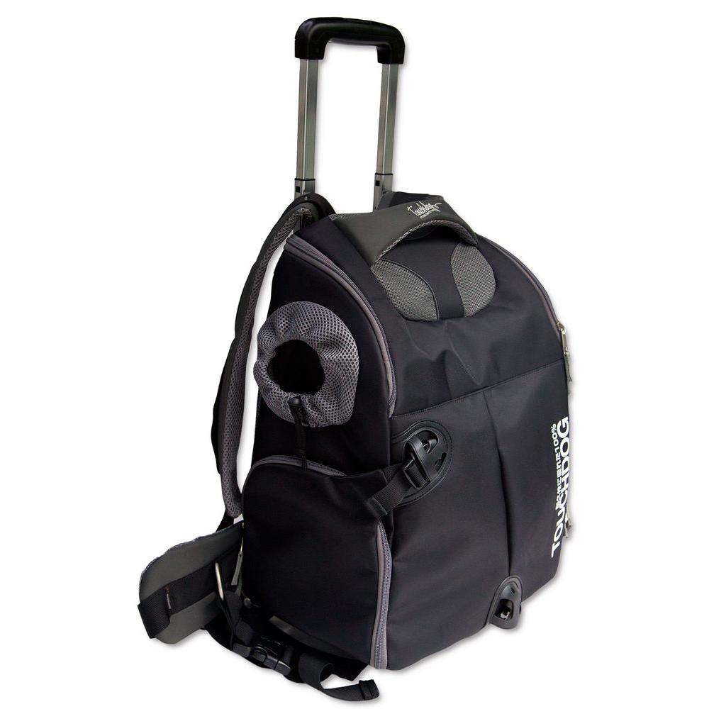 Touchdog Black Wuffle Duffle Wheeled Backpack Pet Carrier B84bkmd Black Wuffle Duffle Wheeled Backpack Pet Carrier