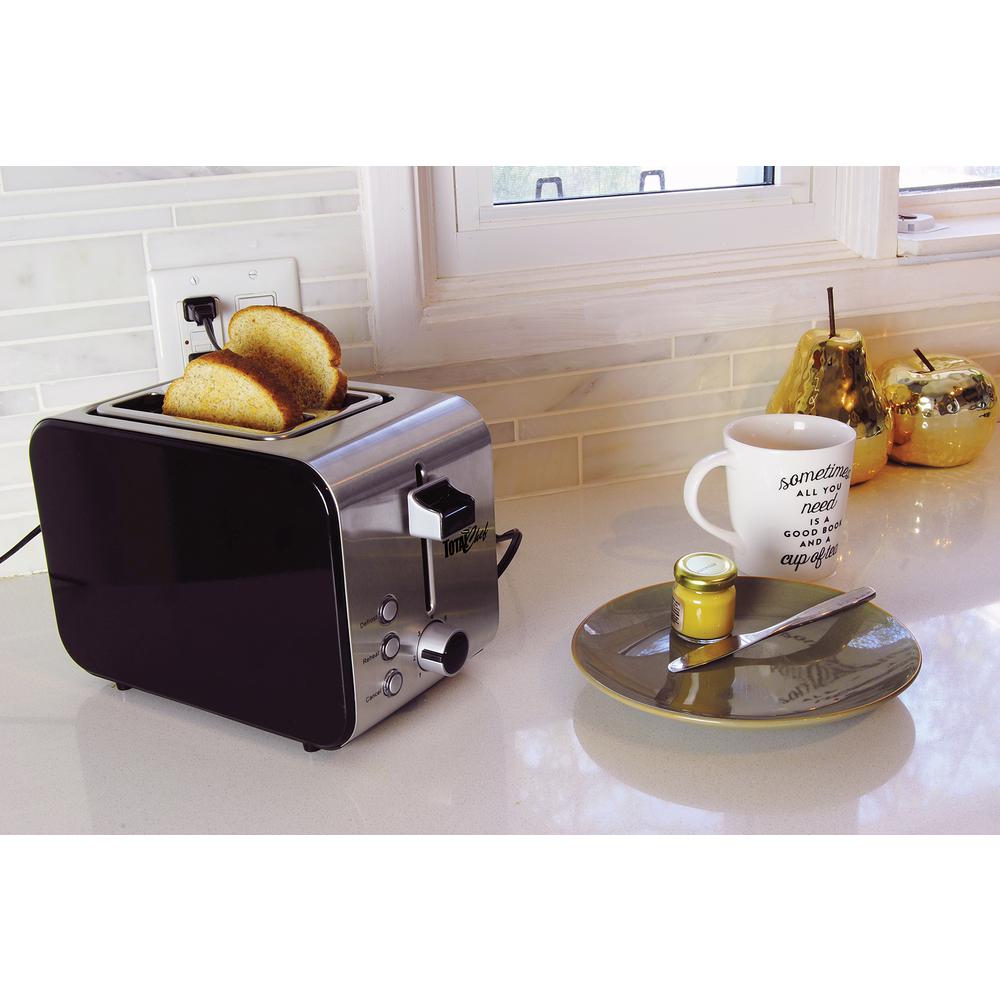 Total Chef 2Slice Stainless Steel Toaster with Adjustable Browning