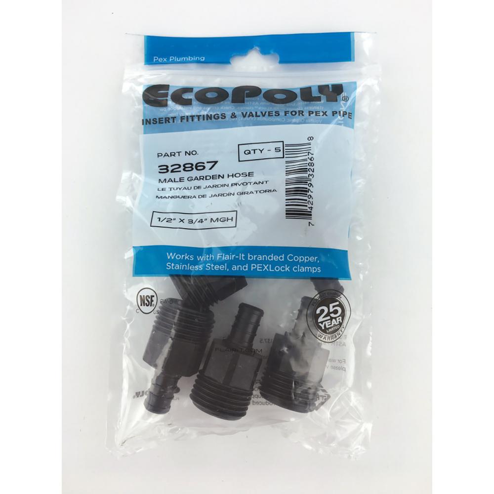 Ecopoly 1 2 In Plastic Pex Barb X 3 4 Male Garden Hose Thread Adapter 5 Pack 32867 The Home Depot - 1 2 Pex To 3 4 Garden Hose Adapter Ecopoly 1 2 In Plastic Pex Barb X 3 4 Male Garden Hose Thread Adapter 5 Pack 32867 The Home Depot - 1 2 Pex To 3 4 Garden Hose Adapter