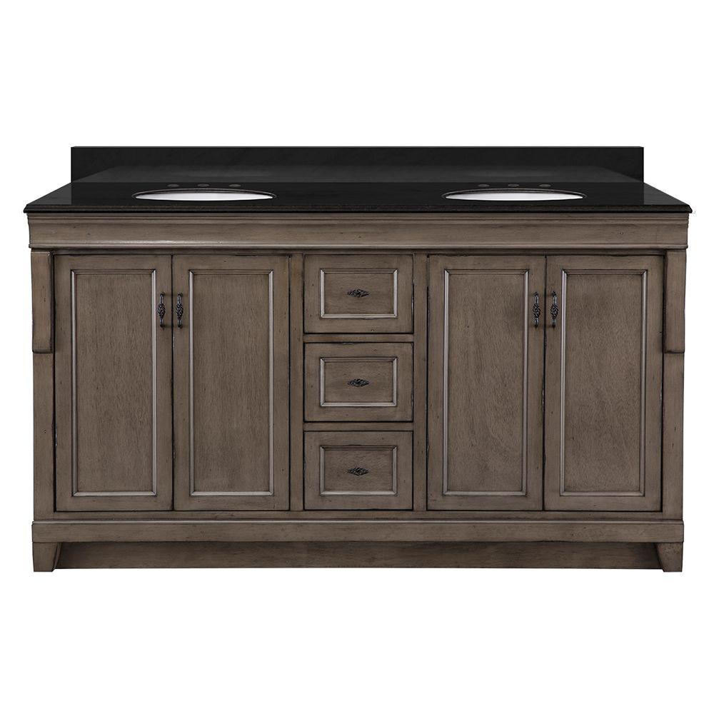 Foremost Naples 61 in. W x 22 in. D Vanity in Distressed Grey with