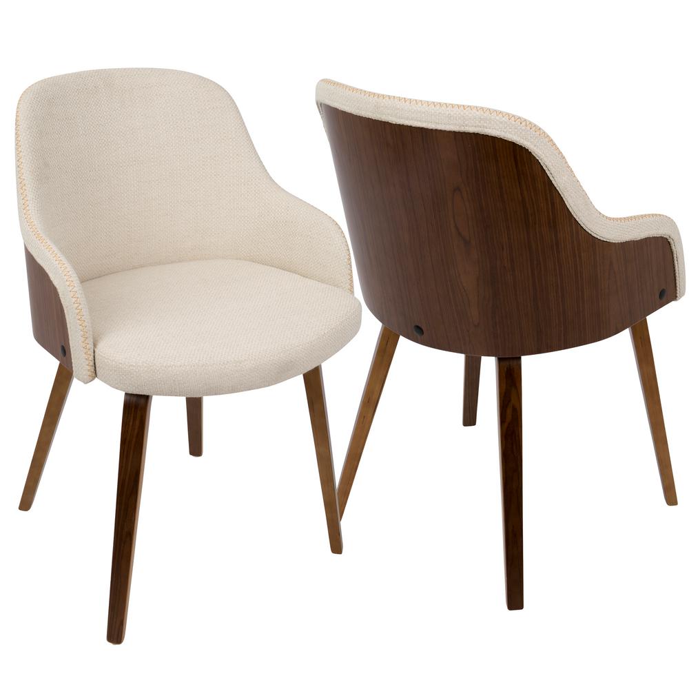 Lumisource Bacci Mid-Century Modern Walnut and Cream ...