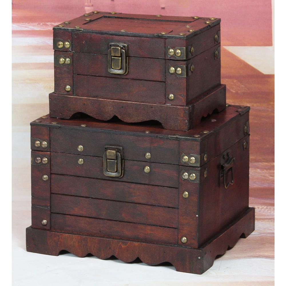 Vintiquewise Antique Cherry Trunk Qi003075 2 The Home Depot