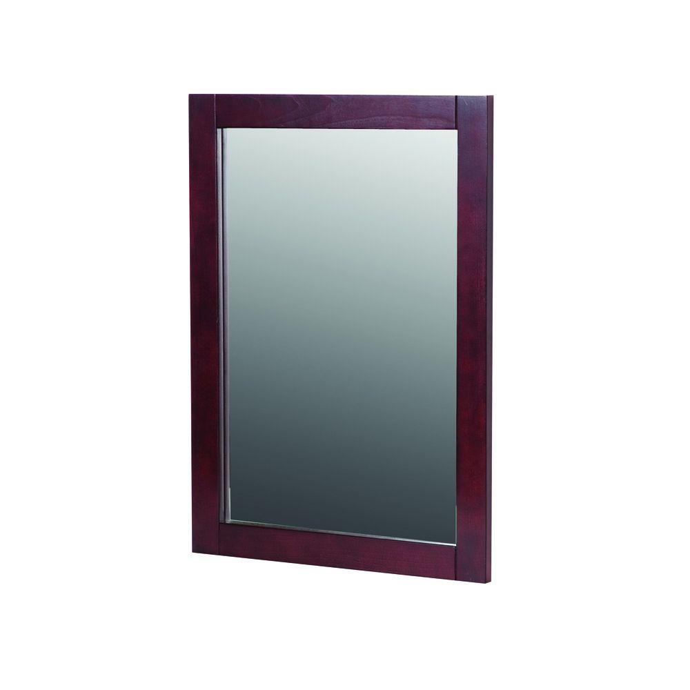 St Paul Sydney 27 In X 20 Framed Wall Mirror Dark Cherry Framed Wall Mirror In Dark