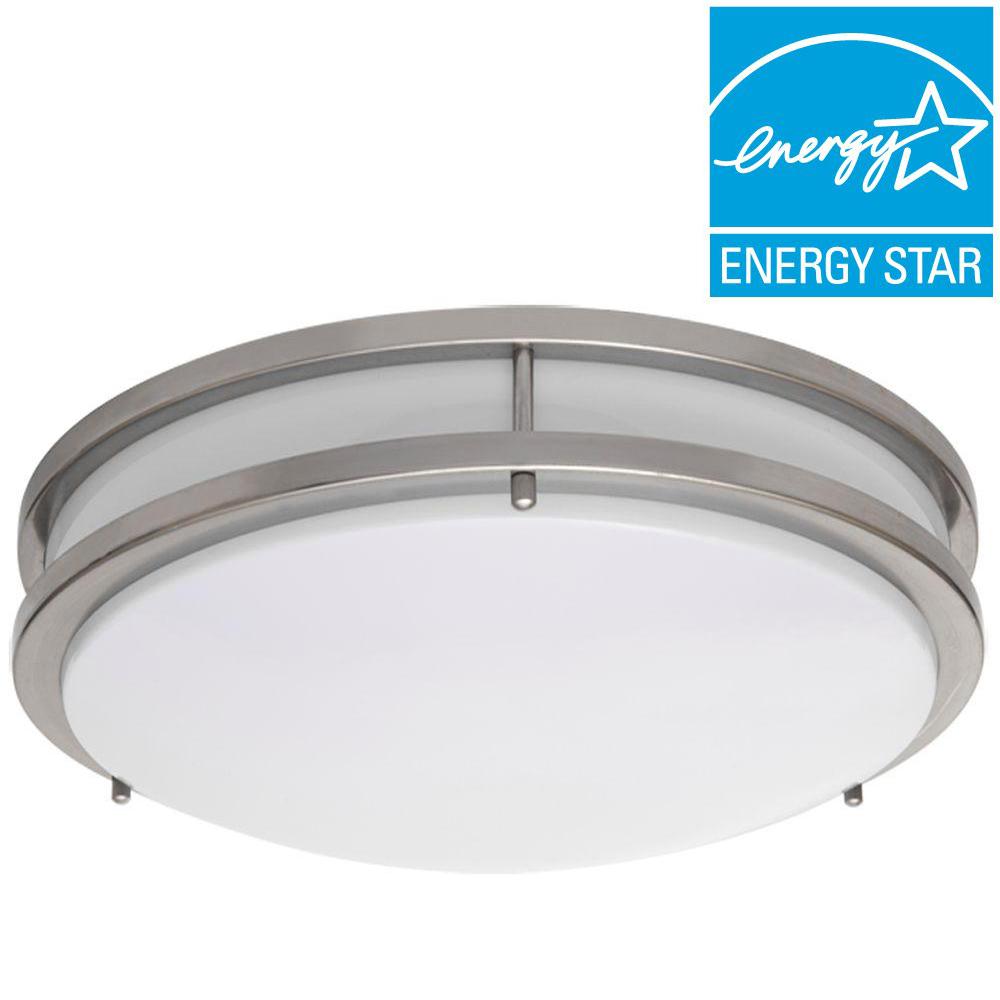Amax Lighting Flush Mount Lights The Home Depot Jr Brushed Nickel Indoor Led Flush Mount
