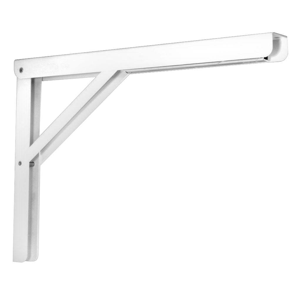 Knape & Vogt 16 in. Heavy Duty Folding Shelf Bracket in WhiteHD20616WH The Home Depot