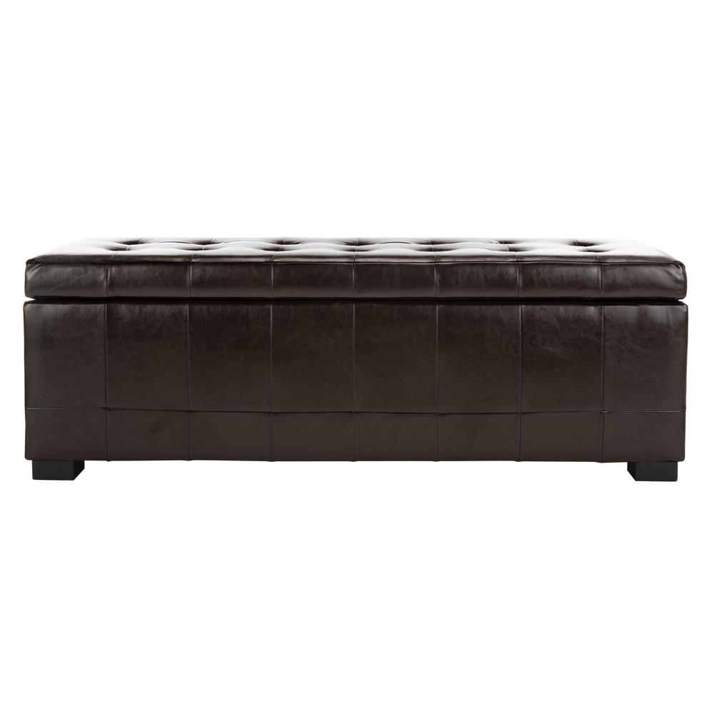 Bedroom Benches Furniture The Home Depot Angelina Brown Storage Bench