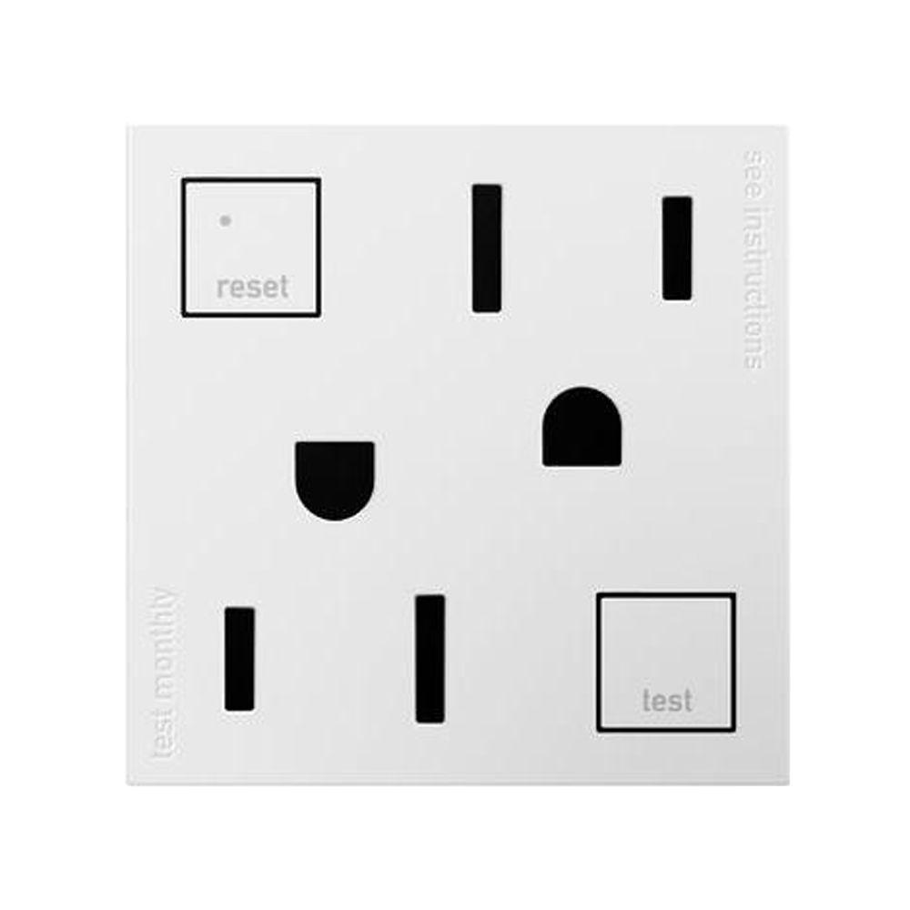Legrand adorne 15 Amp TamperResistant Duplex GFCI Outlet, WhiteAGFTR152W4 The Home Depot