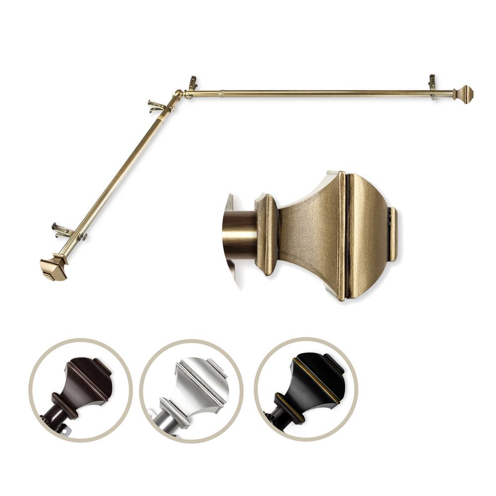 66 in. to 120 in. 13/16 in. Adjustable Corner Window Curtain Rod in