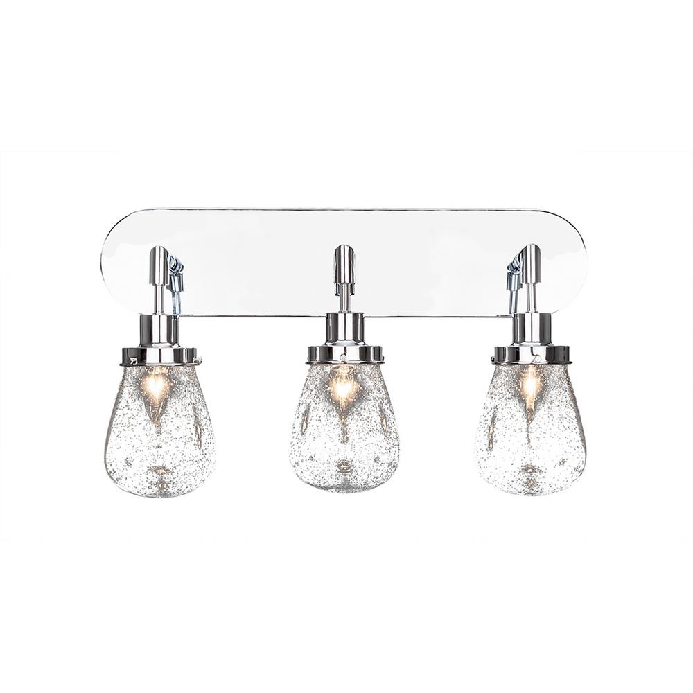 Filament Design 3 Light 23 In Chrome Vanity With 5 Clear 3 Light 23 In Chrome Vanity With 5 Clear Bubble Gl