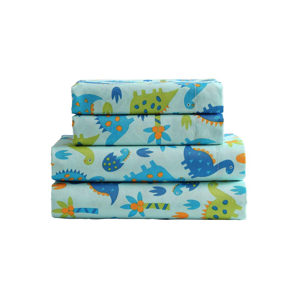 Kute Kids Kute Kids 3Piece Baby Dinosaurs Geometric Microfiber Twin