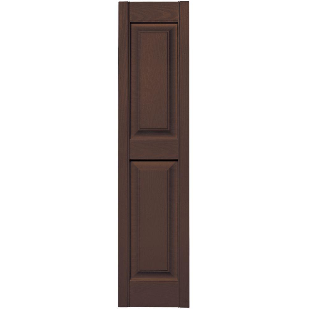Builders Edge 12 in. x 51 in. Raised Panel Vinyl Exterior Shutters Pair