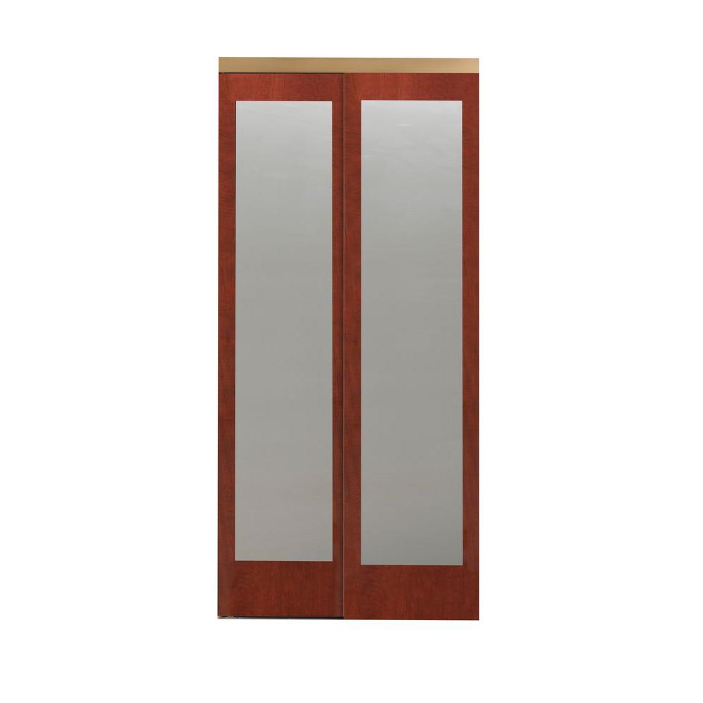 Impact Plus 42 in. x 80 in. MirMel Mirror Cherry Solid Core MDF