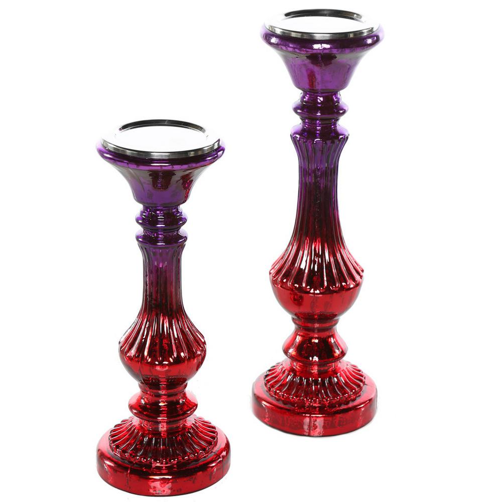 River Of Goods Poetic Wander By Tracy Porter Purple And Red Poetic Wander By Tracy Porter Purple And Red Mercury Glass Candle Holders Set Of 2