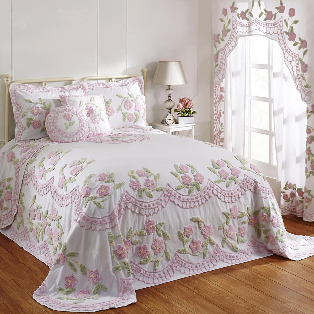 pink chenille bedspread queen