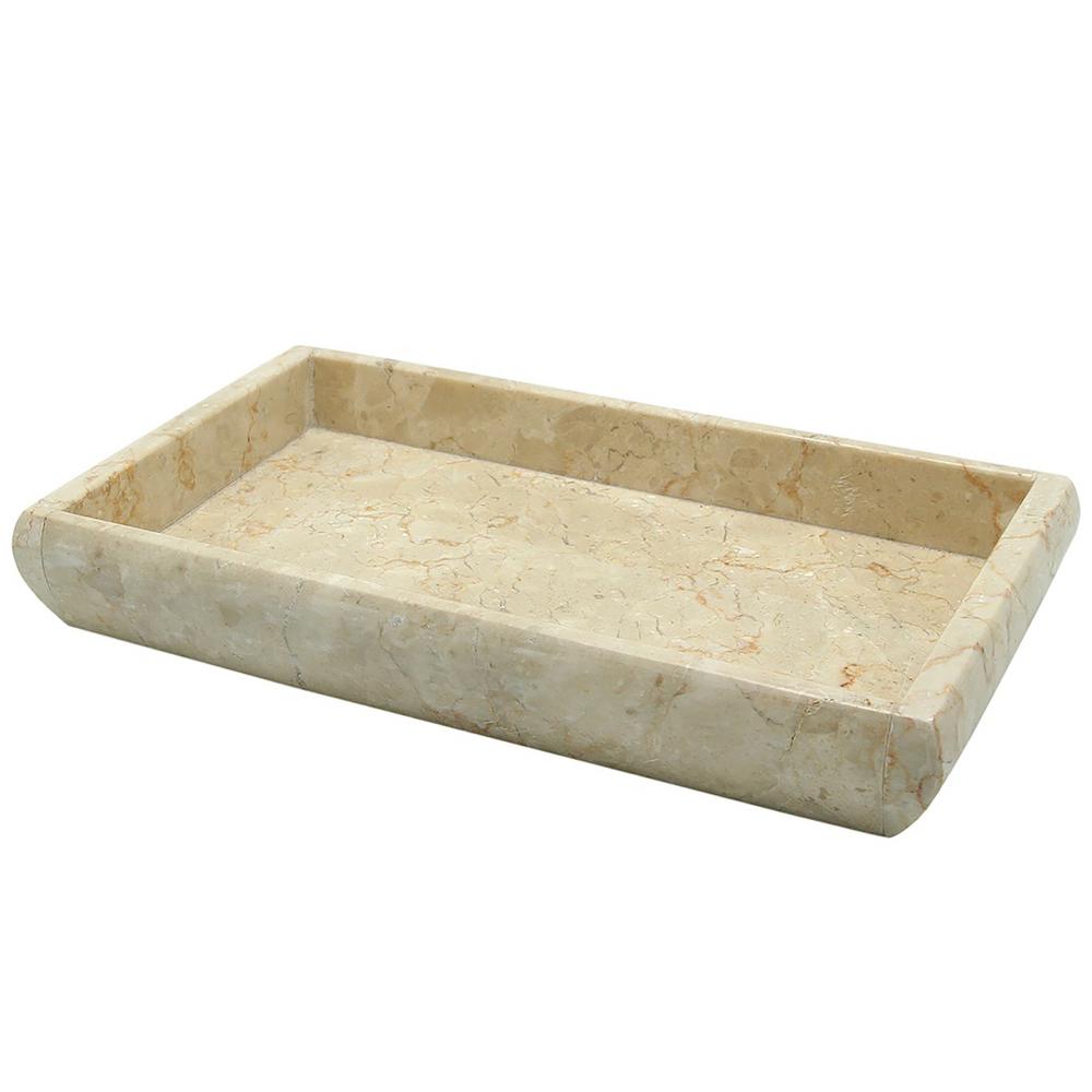 Creative Home Deluxe Natural Champagne Marble Bathroom Vanity Tray Guest Towel Jewelry Perfume Tray Organize Tray 32403 The Home Depot