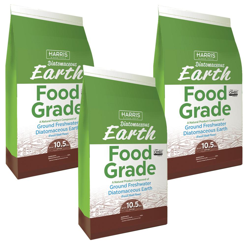 Harris 10.5 lbs. Diatomaceous Earth Food Grade 100 (3Pack )3DEFG105 The Home Depot