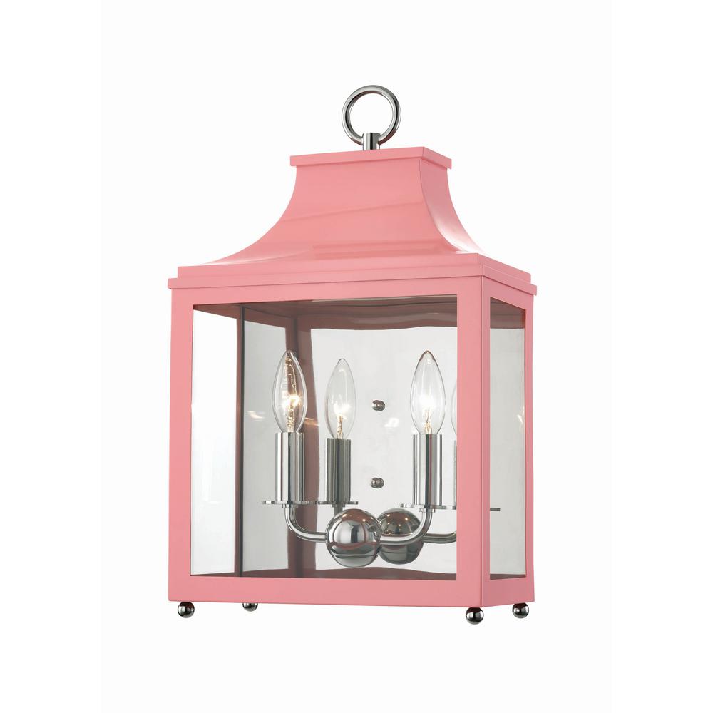 Mitzi By Hudson Valley Lighting Leigh 2 Light Polished Nickel Pink Mitzi By Hudson Valley Lighting Leigh 2 Light Polished Nickel Pink Wall Sconce