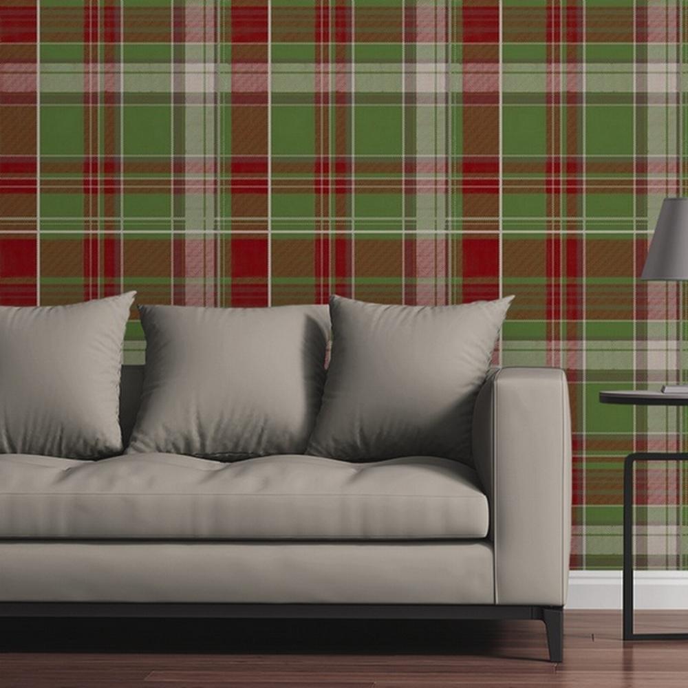 Cgsignlab Tartan Plaid In Green And Red By Raygun Removable