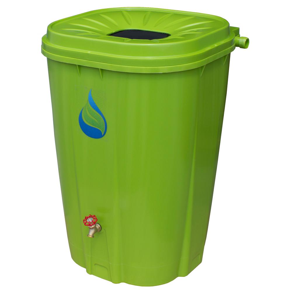 Rain Collection Barrel Green Rain Barrels Watering Irrigation The Home Depot