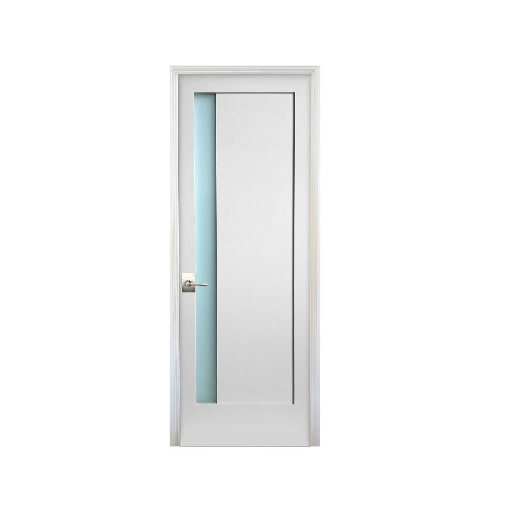 Stile Doors 36 In X 80 In 1 Lite Narrow Satin Etch Primed Right