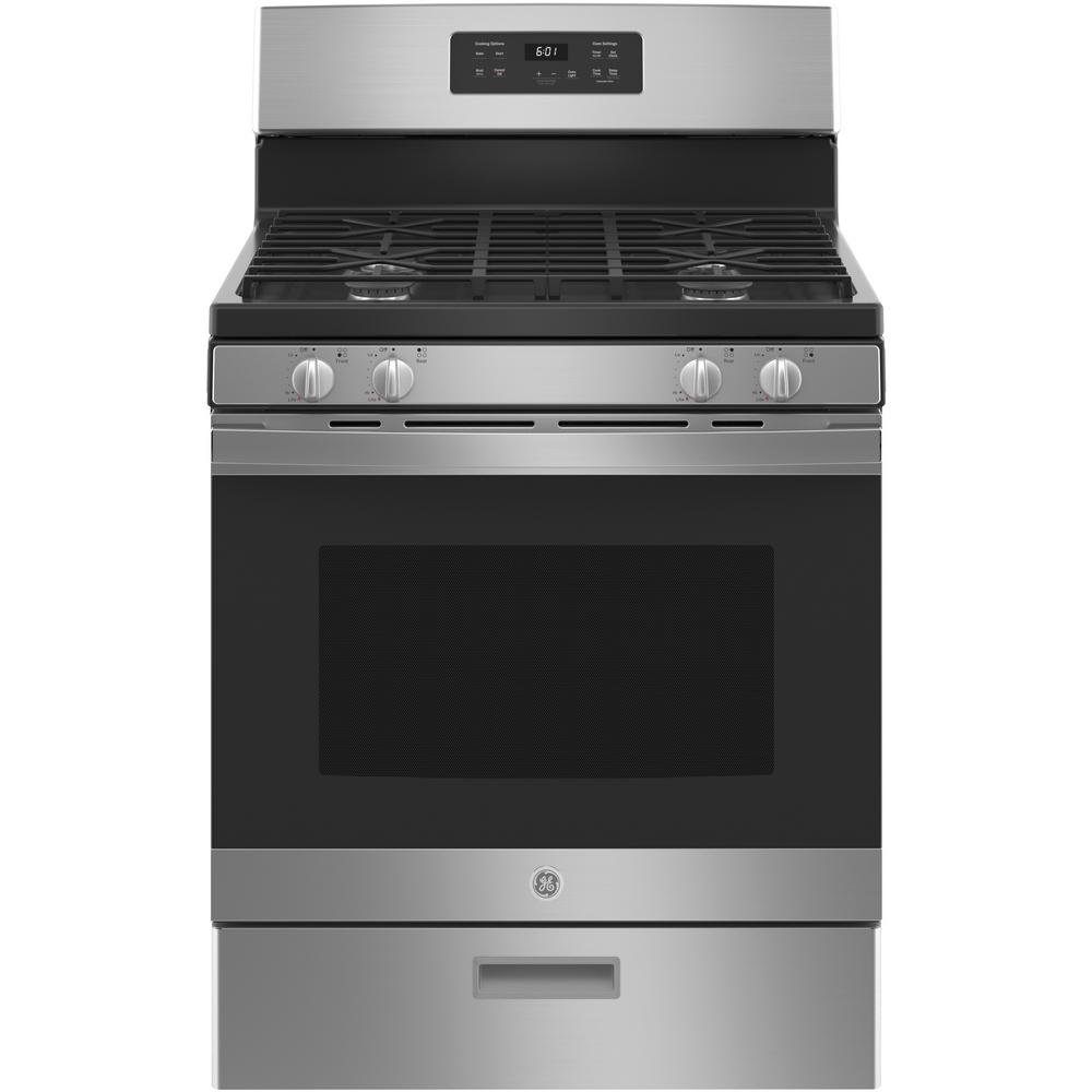 GE 30 in. 4.8 cu. ft. Gas Range in Stainless SteelJGBS61RPSS The