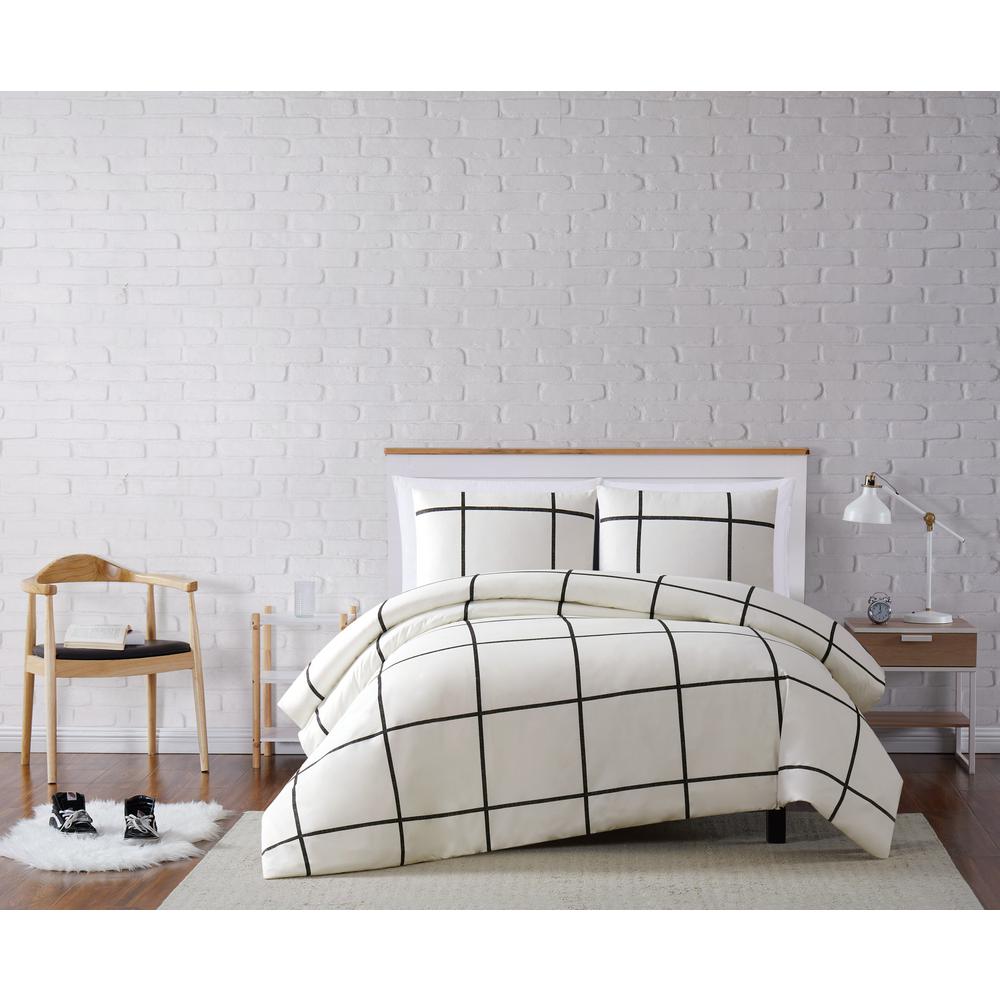 Truly Soft Kurt 2 Piece White Twin Xl Duvet Cover Set Dcs3058tx