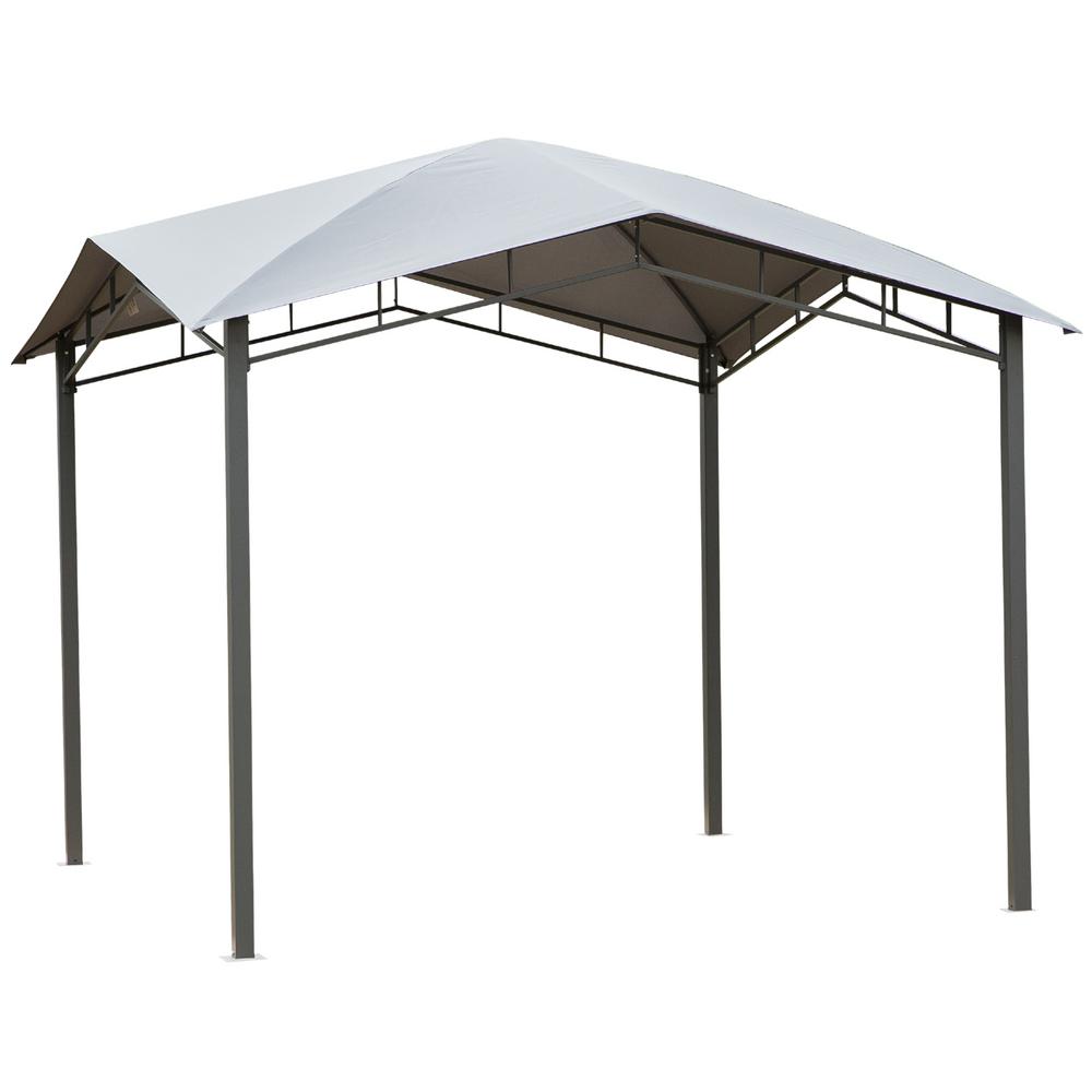 Outsunny 9.8 ft. x 9.8 ft. Steel Grey Soft Top Outdoor Canopy Gazebo