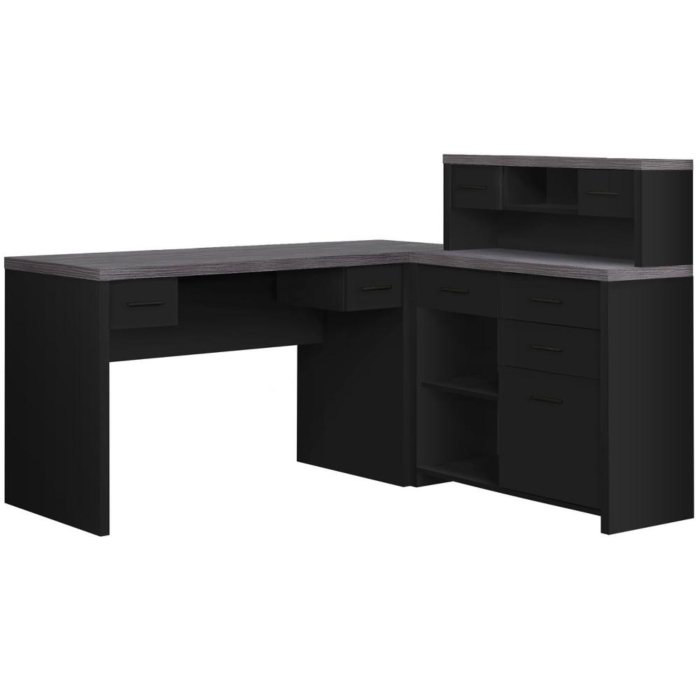 Homeroots Jasmine 2 Piece Brown Computer Desk 333525 The Home Depot