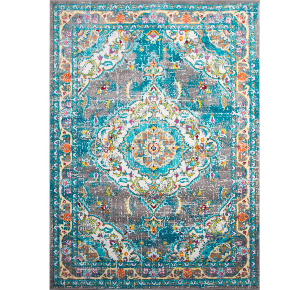 World Rug Gallery Abstract Contemporary Modern Blue 7 ft. 10 in. x 10