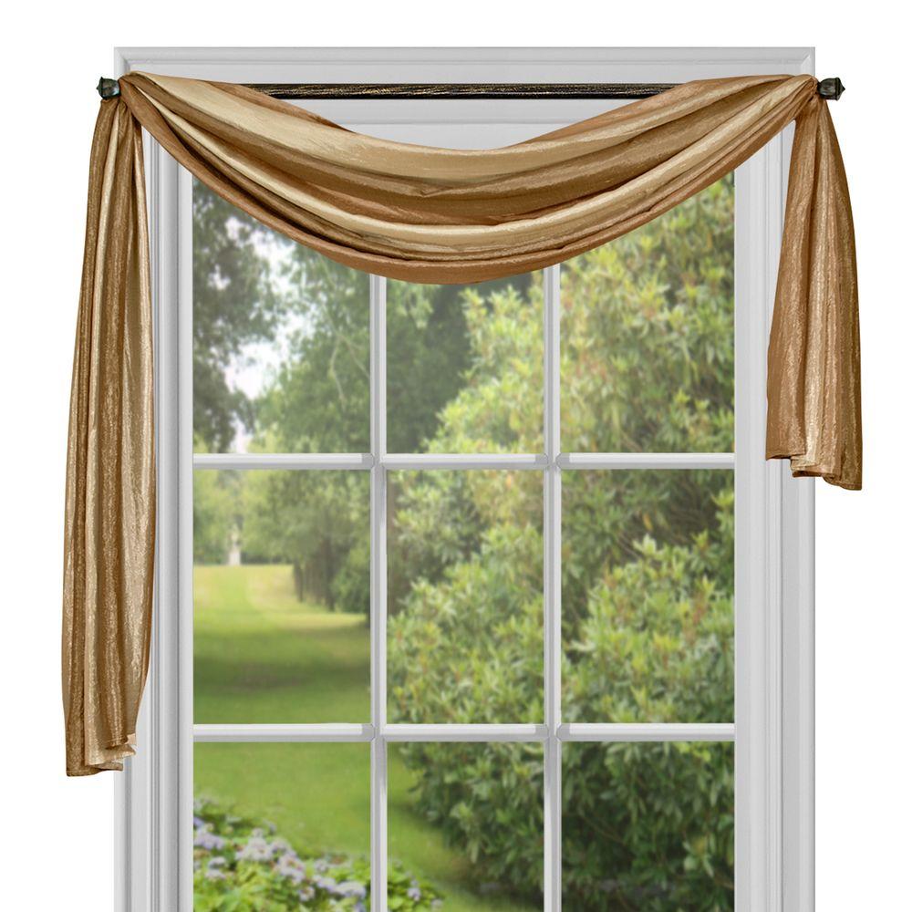 Achim SemiOpaque Ombre Polyester 50 in. W x 144 in. L Scarf Curtain in